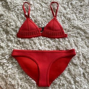 Red TRIANGL crochet bikini